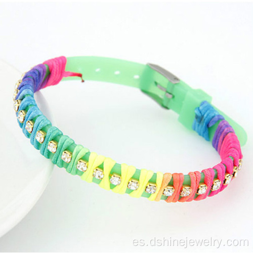 DIY promocional Multi cadena envuelto banda brazalete de silicona